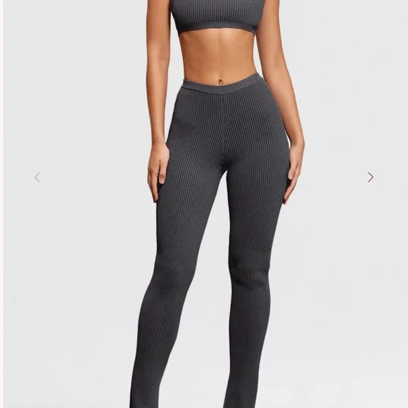 House of CB Mitzi ribbed leggings dark gray NWT small - Picture 1 of 3